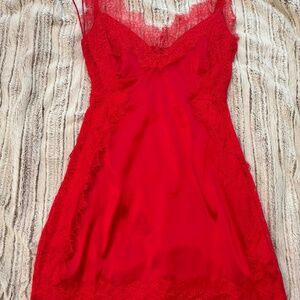 Red Satin Mini Dress